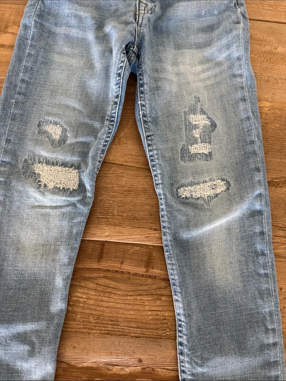 Ralph Lauren Light Blue Distressed Skinny Jeans